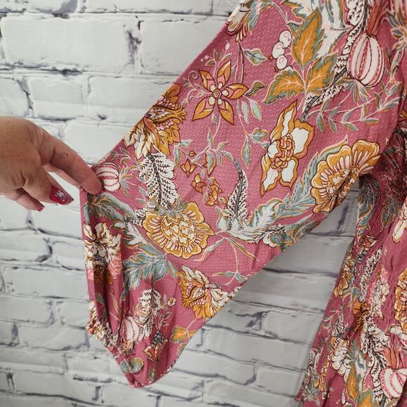 Nurture by Westbound Rose Bloom Top Womens 1X Floral Boho Fairycore Lagenlook - Picture 7 of 12